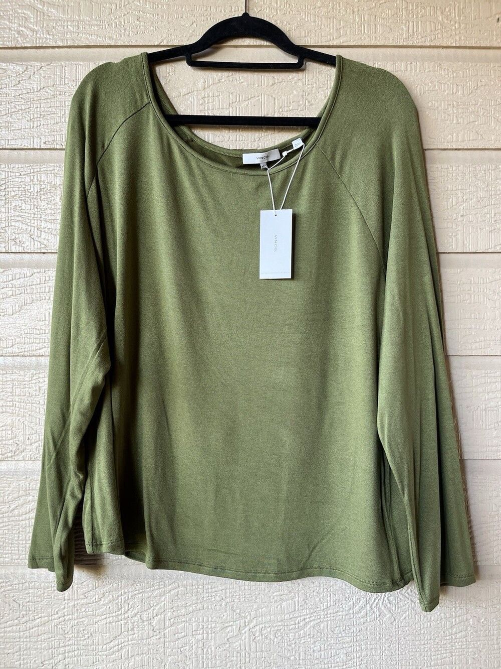 VINCE womens Green Raglan Sleeve Scoop Neck Jersey Knit Top size XXXL 3X $125